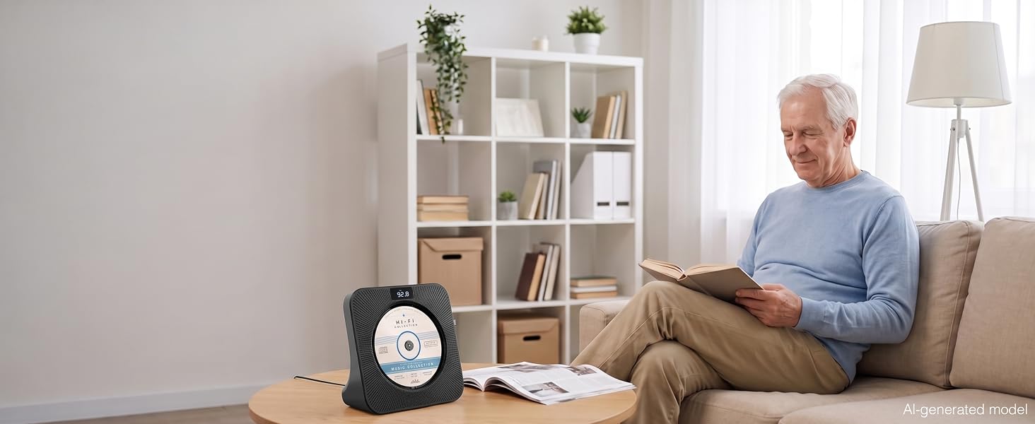 MEGATEK CP28BR Portable Desktop CD Player with FM Radio