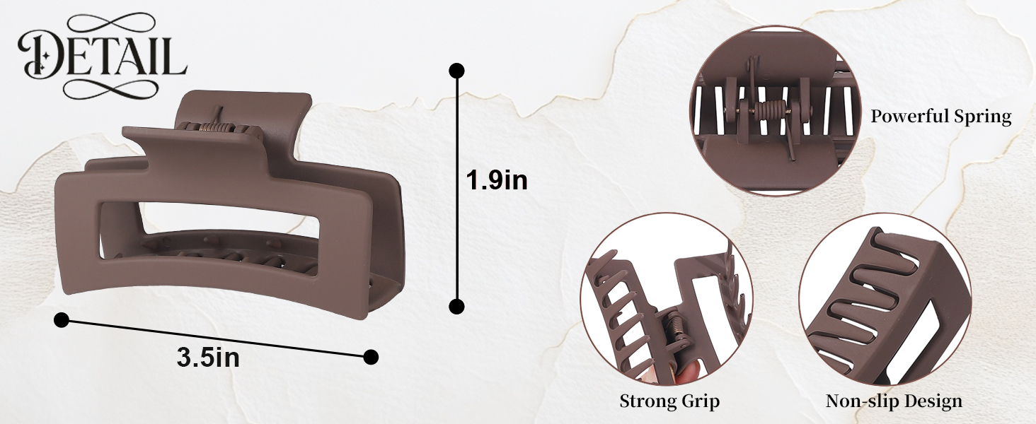 Large Square Hair Clips