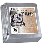 CARTMAN Finished Size 6x8 Feet Extra Thick 16 Mil Ultra Heavy Duty Poly Tarp, Multipurpose Protec...