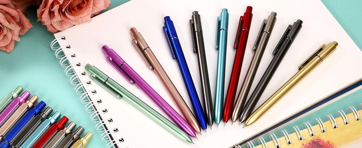 retractable pens fine point pens 0.5mm pens black ink pens smooth writing pens