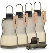 haakaa Silicone Breast Milk Storage Bag 9 oz- Reusable Milk Collector Freezer Bag for Breastfeedi...