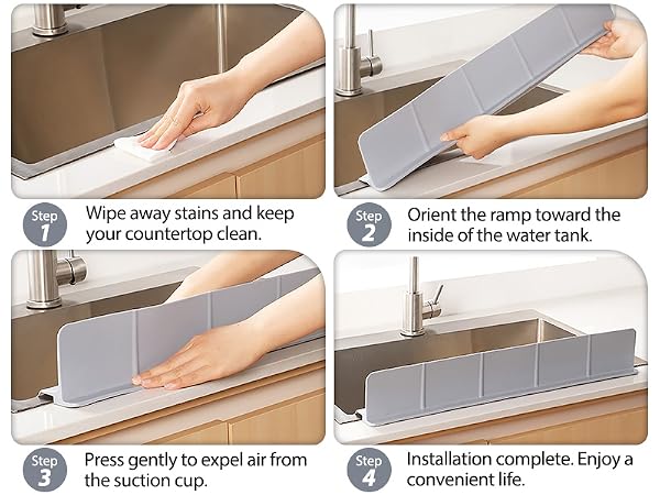 sink guard splash kitchen water silicone strip front edge mat faucet premium protectors backsplash