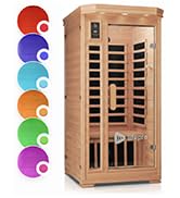 LifePro Rejuvacure 1 or 2 Person Indoor Sauna — Far Infrared Sauna for Home with Chromotherapy Li...