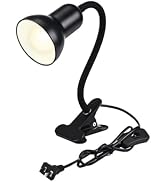Clip On Gooseneck Lamp - 300W Max, Ceramic Fire-Resistant E26 Socket, Classic Durable Switch, Adj...