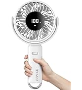 KinYiLO Ultra Large Handheld Fan, 6 Inch Portable Fan with 100 Speed Levels, 6000mAh Strong Airfl...
