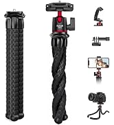 Portable Camera Tripod, Mini Flexible Stand for Phone with Cold Shoe Phone Mount for iPhone iPhon...