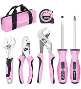 FASTPRO 7-Piece Pink Tool Kit, Household Tool Set for women, Basic Hand Tools for Home Maintenanc...