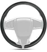 Hiseanllo Nappa Leather Steering Wheel Cover – Ultra-Thin, Breathable & Non-Slip Micro-Perforated...