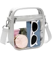 Paxiland Clear Bag for Stadium Events, Clear Purse with Vegan Leather, Transparent Handbag for Sp...