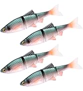 Alwonder Glide Bait Soft Plastic Swim Baits Lures Multi Jointed Swimbait Lifelike Fishing Glide B...