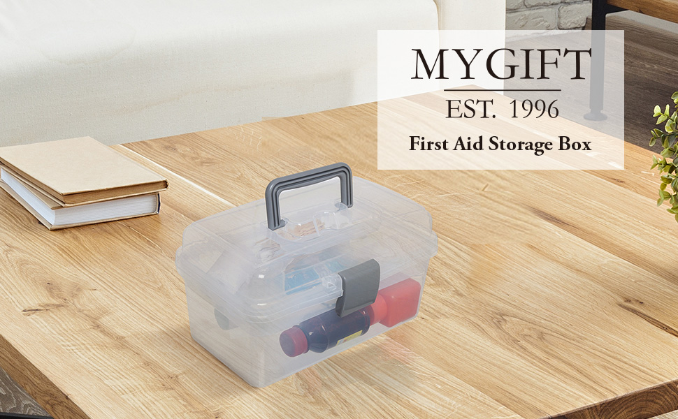 Clear Gray Multipurpose Portable Storage Box - Plastic Sewing Box