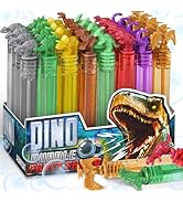 Dinosaur Bubbles Wands Bulk for Kids, Dino Birthday Decoration, 32 Pack Mini Bubble Party Favors,...