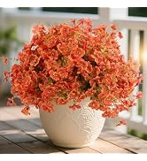 Powbrace 14 Bunch Outdoor Artificial Flowers with Plastic Plants Eucalyptus Faux Flowers, Outdoor...