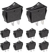 VEXUNGA 10pcs KCD3 Rocker Switch 2 Pin On Off SPST Boat Rocker Switch 20A 125V 15A 250V AC 2 Posi...