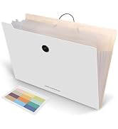 Tuhangcc Expanding File Folder with 8 Pockets,Accordion File Organizer with Labels, Letter A4 Siz...