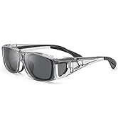 Vepiant Wrap Around Sunglasses, Polarized Lens Wear Over Prescription Glasses, Fit Over Regular G...
