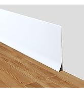 LSGCQ Flexible Baseboard Molding Trim 4 Inch x 40 Feet Self-Adhesive Vinyl Wall Base Peel and Sti...