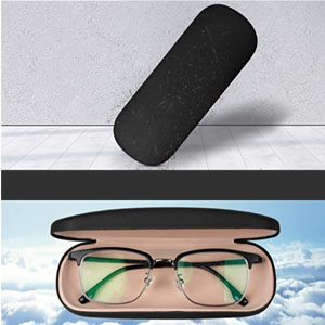 Eyeglass Case with Cleaning Cloth, Glasses Case Hard Shell Fits Most Glasses