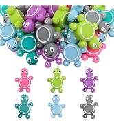 TOAOB 20pcs Silicone Beads Cute Turtle Shaped Silicone Beads Bulk for Pens Colorful Loose Spacer ...
