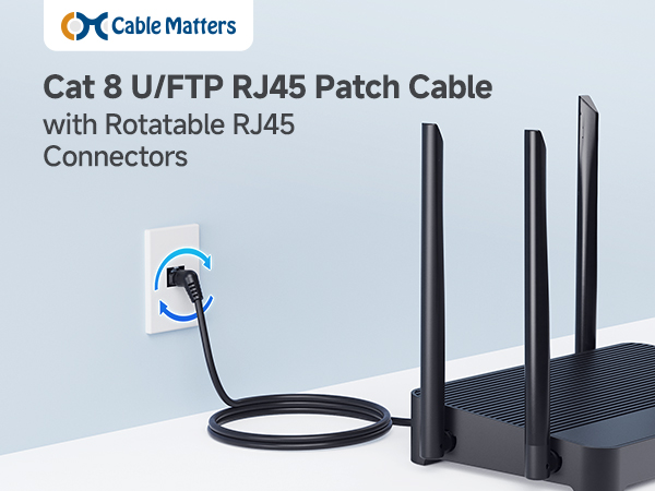 10Gbps Rotatable Cat 6 Ethernet Cable
