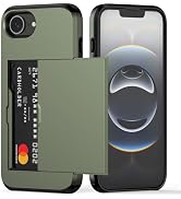 Nvollnoe for iPhone 16e Case with Card Holder Dual Layer Heavy Duty Protective Hidden Card Slot S...