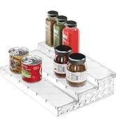 Simple Houseware 3 Tier Spice Shelf For Countertop Cabinet Storage Organizer, Clear