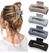 Canitor 4 PCS Claw Clips for Thick Hair Matte Hair Clips Grey Hair Claw Clips Rectangular Hair Cl...