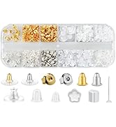 12 Styles 600 Pcs Earring Backs for Studs, Clear Plastic Earrings Hypoallergenic Metal Rubber Sil...