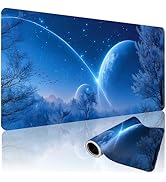ModrnGld XXL Gaming Mouse Pad 35.4 x 15.7 Inch, Large Desk Mousepad with Blue Meteor Design, Wate...