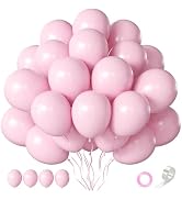 CVPARTYON Pink Balloons 60 PCS Light Pink Balloons 12 Inch Pastel Baby Pale Pink Balloon for Girl...