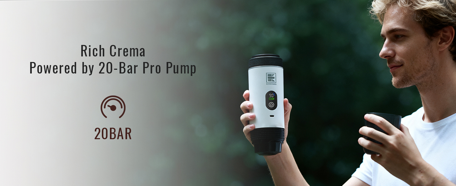 Text reads 'Rush Cream Powered by 20 Bar Pre Pump ZOBAM'. Product advertisement showing beverage container against green background.