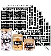 SWOMMOLY 264 Pantry Labels Set, 243 preprinted and 21 Blank Labels with a Chalk Marker Pen. Water...