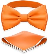 Adam Young Men's Bow Ties with Handkerchief Pre-Tied Style Formal Satin Classic Bowtie for Tuxedo...