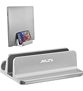 JARLINK 2-in-1 Design Vertical Laptop Stand Holder, Aluminum Laptop Stand for Desk with Adjustabl...