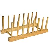 Joey’z Bamboo Dish Drying Rack - Dish Organizer Rack for Cabinet, Plates, Cups, Bowls, Pot Lids &...