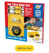 Funwares Yellow Dump Truck Engaging Kids' Dinnerware Set: Durable, Divided Plate, Spoon and Fork ...