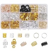 200pcs Loc Braid Jewelry for Hair Cuffs Rings Accessories Golden Silver Metal Pendants Decoration...