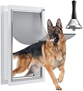 Dog Door for Wall - Steel Frame, Telescoping Tunnel & Double Food-Grade Silicone Flaps Pet Door, ...
