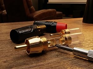 RCA to Speaker Wire Adapter, Male to Female Adapter Audio Phono Connector
