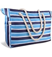 CaCTOUR Beach Bags for Women,Large Beach Bag Waterproof Sandproof with Zipper Pocket,Travel Tote ...