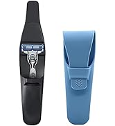 LinMei 2 Pack Silicone Razor Travel Case, Blue+Black, Compatible with Gillette, Parker, Merkur Razor