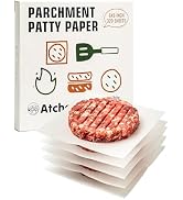 Atchake 6x6 Inches Hamburger Patty Paper, 320Pcs Non-Stick Parchment Sheets, Unbleached 100% Wood...