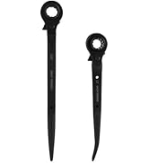 MAXPOWER 2 Pieces Spud Ratchet Set, 3/4 Inch x 7/8 Inch Dual Socket Spud Ratchet, 17mm x 19mm Met...