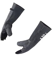 RAPICCA Fireplace Gloves Fire Heat Resistant: Grey 16IN 662?- Fireproof Leather for Fireplace Fir...