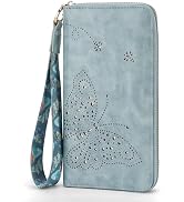 KITEVIUN RFID Wallet Women, Large Capacity Clutch Purses Wristlet Wallets for Women, Ladies Butte...