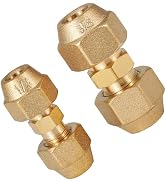 ZBIAOJNU Copper Pipe Extension Joint Connectors 2 Pcs 1/4" 3/8" Air Conditioning Pipe Coupling Ad...