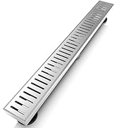 WEBANG 24 Inch Shower Linear Brushed Drain Rectangular Floor Drain with Accessories Capsule Patte...