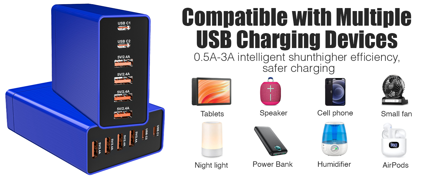 6 port USB charging station