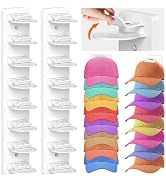 Eiito Hat Organizer for Baseball Caps, 2 Pack Strong Adhesive Hat Rack for Wall, Multilayer Hat S...