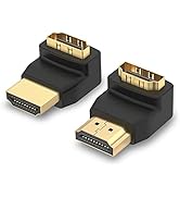 VCE HDMI 90 and 270 Degree Adapter 2-Pack, Right Angle HDMI Male to Female L Adapter Connector 3D...